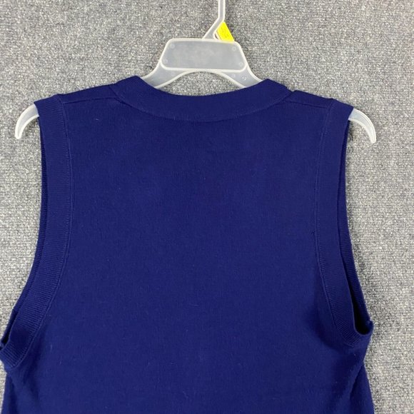 Vintage Partners Mervyns Cardigan Women's Large Blue Sleeveless 100% Acrylic - Picture 8 of 9